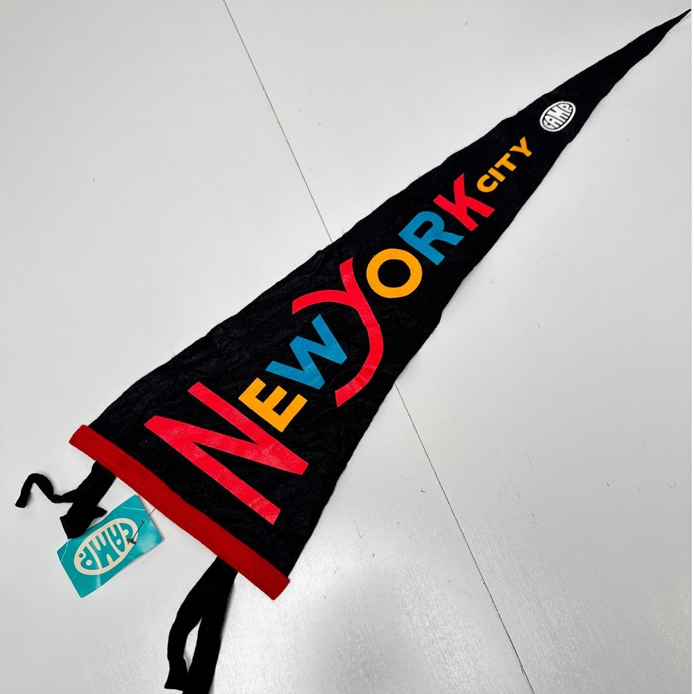 Oxford Pennant for CAMP New York City Felt Flag Black Multicolor 26.5 Inch NEW